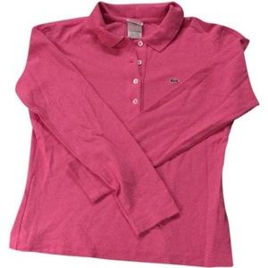Lacoste long sleeve polo, pink